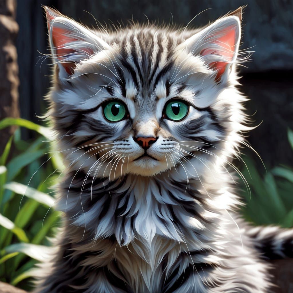 Anime Kitten Inspired by Waterhouse