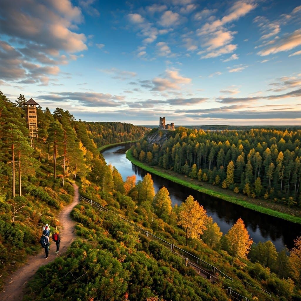 Serenely Captured Gauja National Park Landscape in Autumn