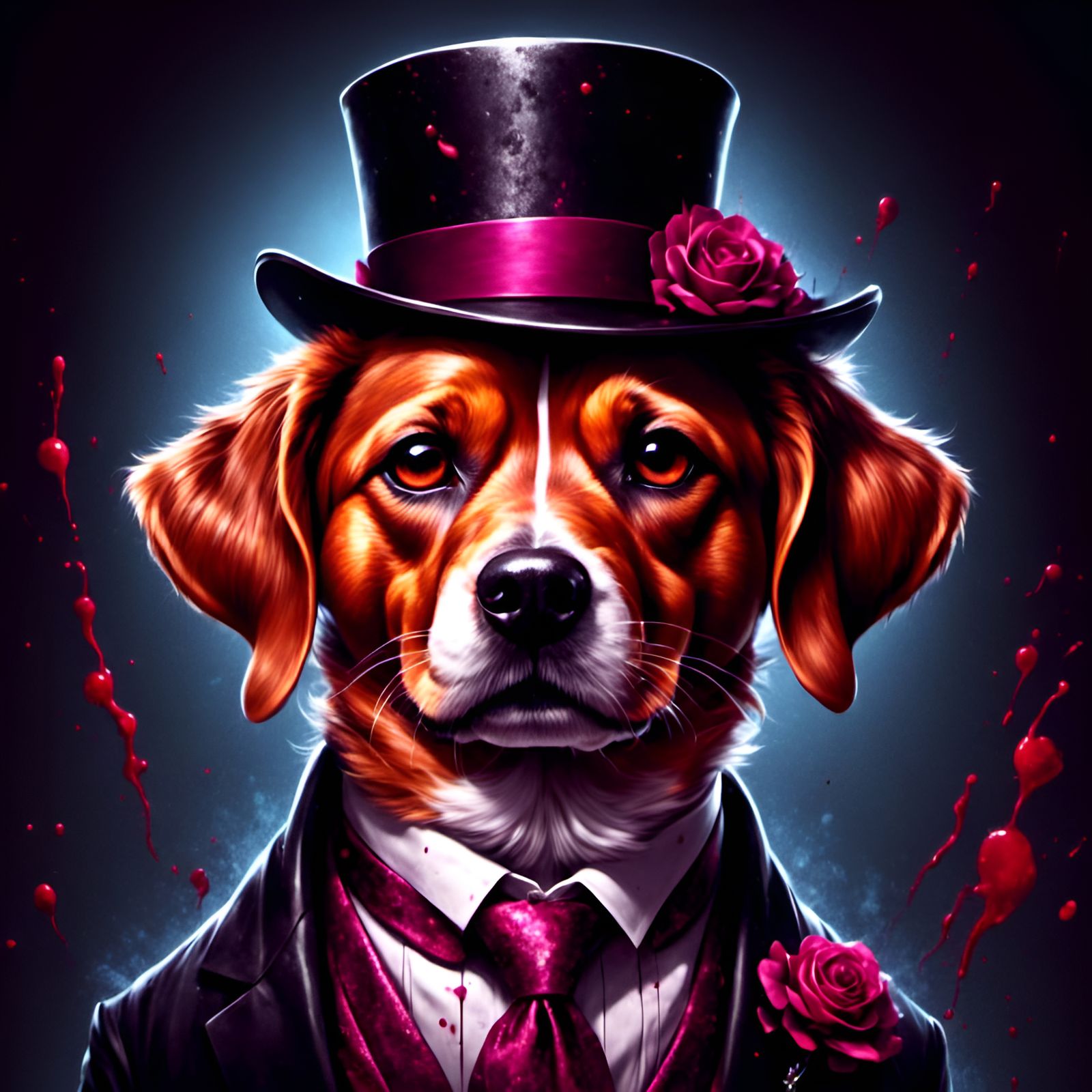 Mean Mobster Dog Portrait with Graffiti Effects