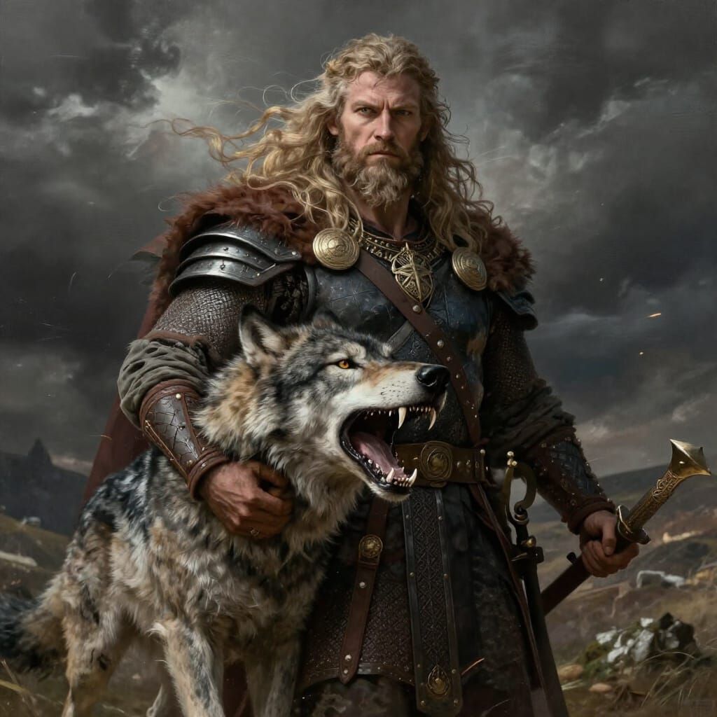 Viking God Tyr's Sacrifice in Norse Mythology Art