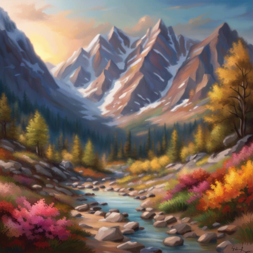 Impressionistic Mountain Landscape in Ultra HD