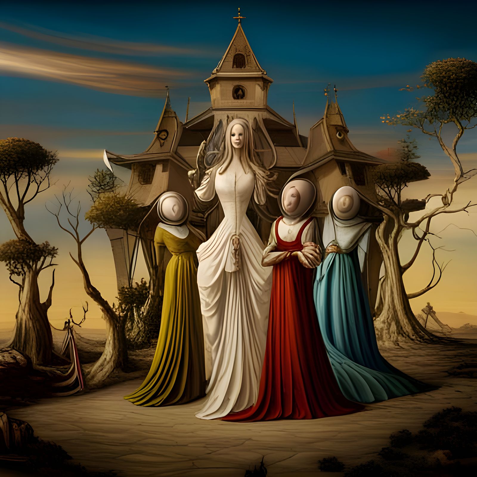 Medieval Witches in Surreal Fantasy Style