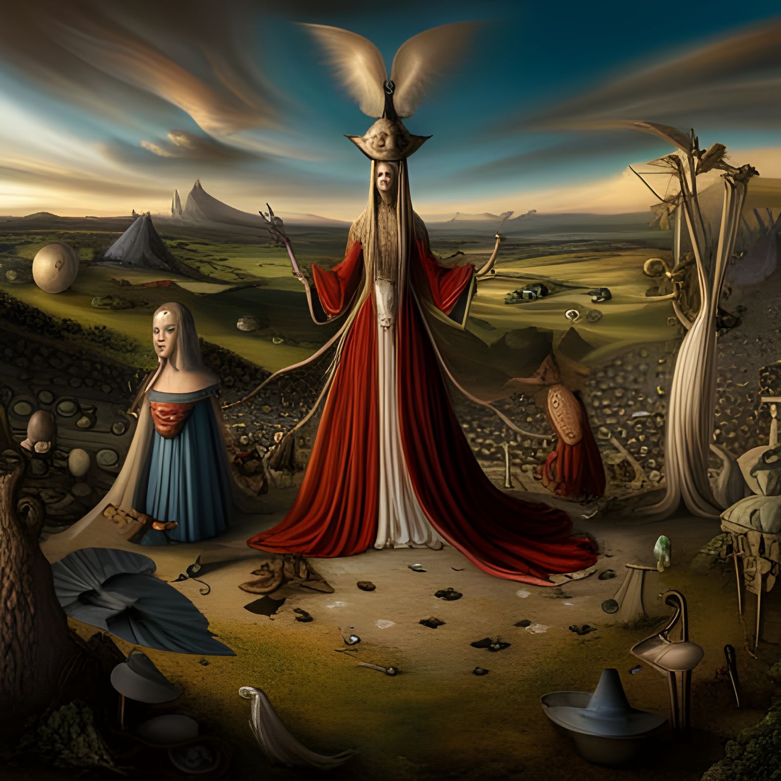 Medieval Witches in Surreal Fantasy Art Style