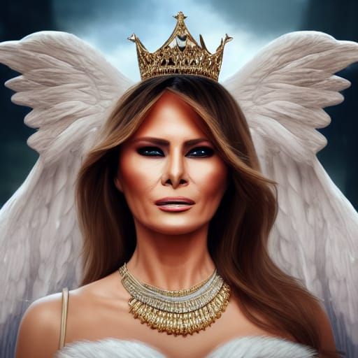 Angelic Portrait with Diamond Tiara, Digital Art