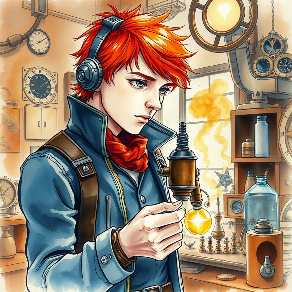 The young red-haired inventor