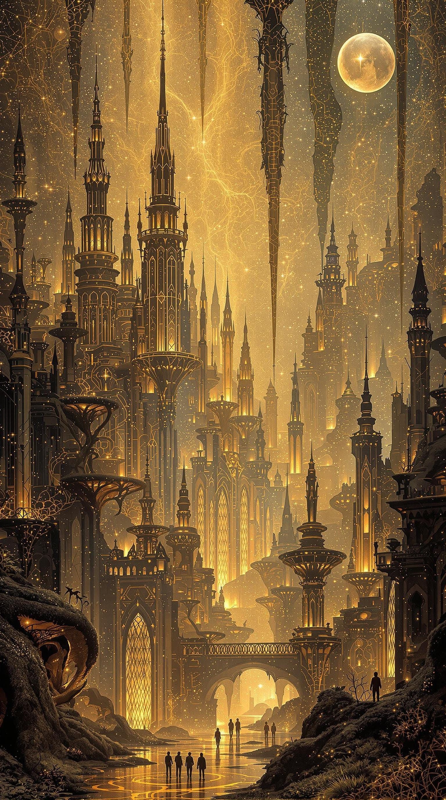 Ethereal Metropolis in Technopunk Style