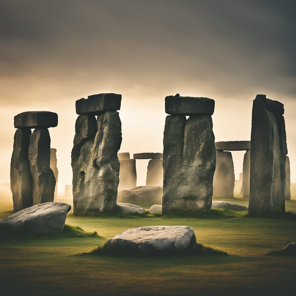 Stonehenge in Misty Dawn: Landscape Photography