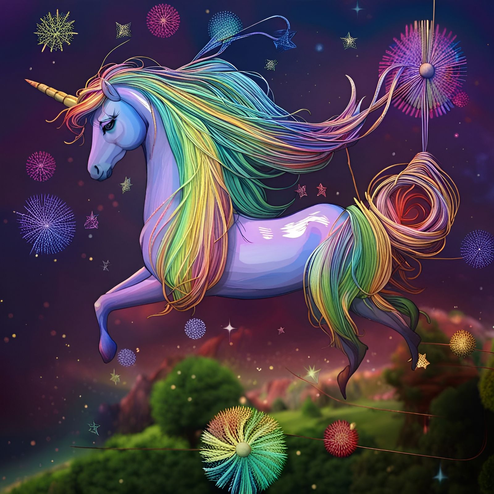 Rainbow Unicorn String Art Creation