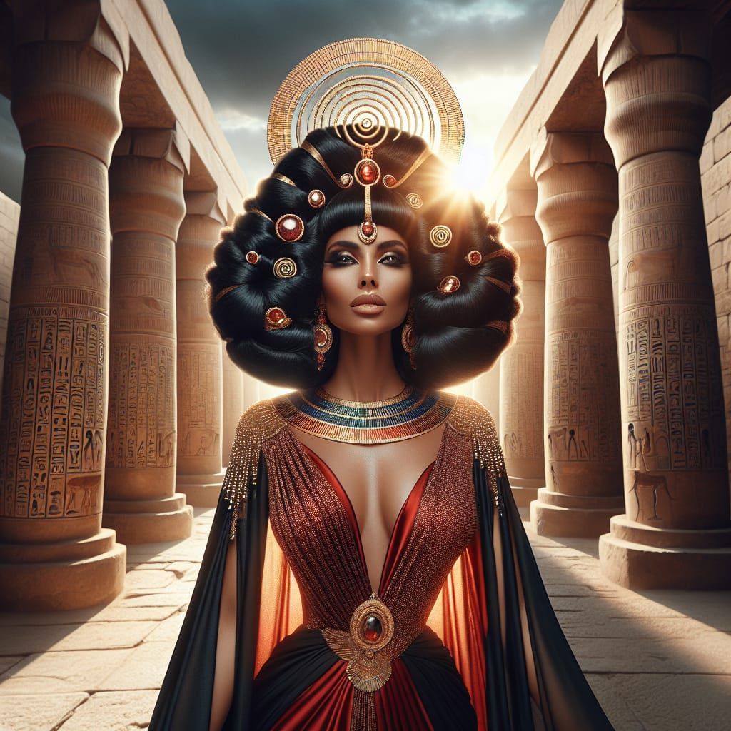 Egyptian Mother Goddess Tenenet in Ancient Karnak Temple