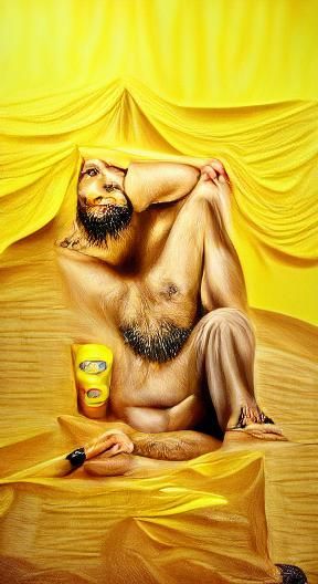 Portrait of a Bearded Man in Yellow Shirt