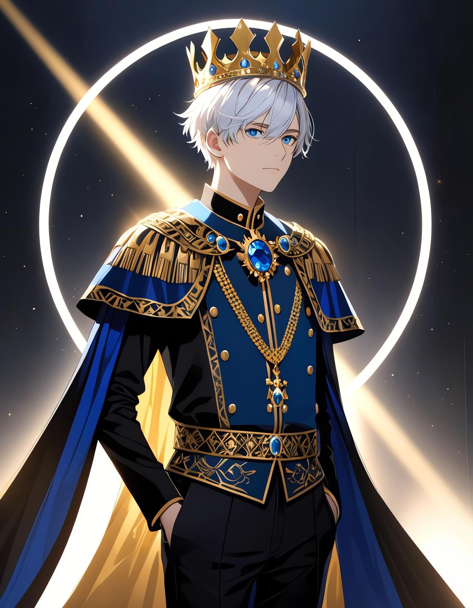 Teen in Royal Crown at Modern Art Gallery