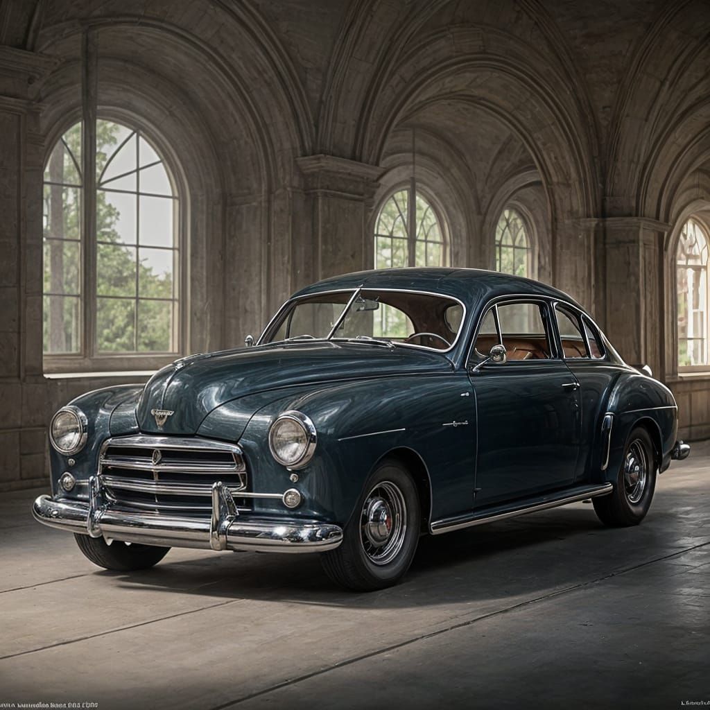 1950s Luxury Fastback Car in Art Deco Style
