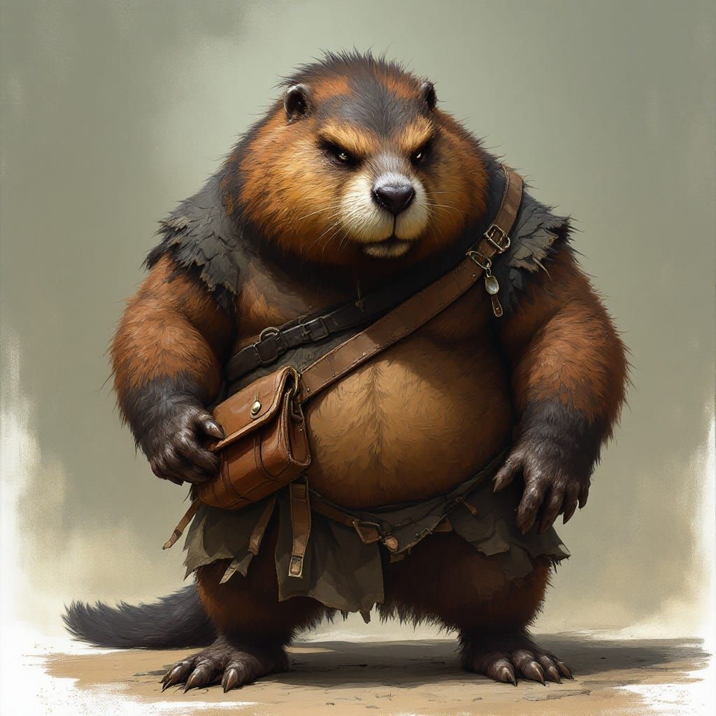 Robust Beaver Merchant in Earthy Tones