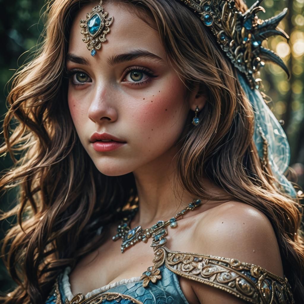 Dramatic Princess Portrait in Hyperreal Detail