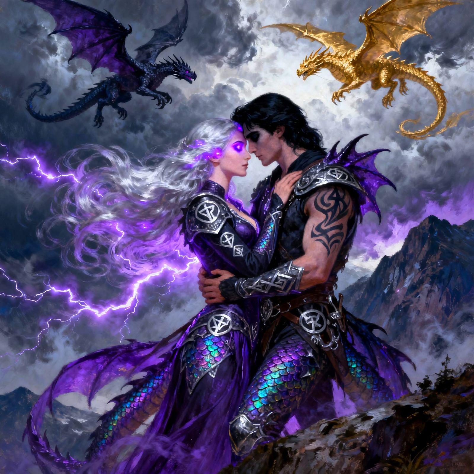 Fantasy Romance: Dragon Riders in Violet Light