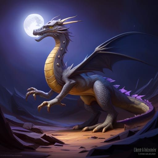 Majestic Blue Dragon in Dark Fantasy Style