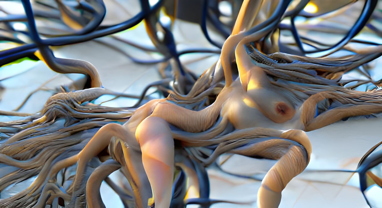 Abstract Naked Tendrils in 8K Resolution