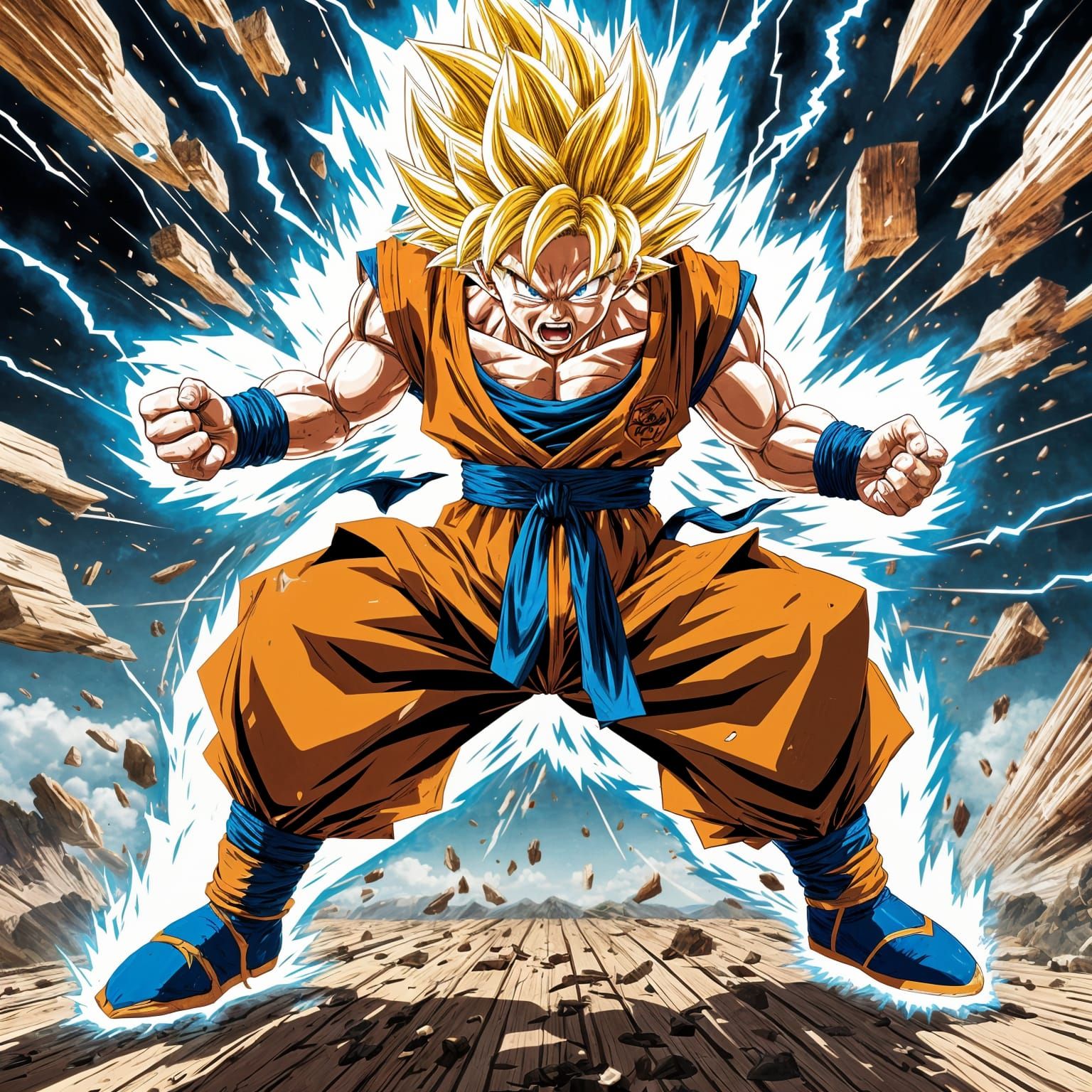 Super Saiyan Goku Unleashes Fury in Stunning Artwork