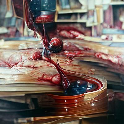 Visceral Blood Oil Painting in Gurney Style