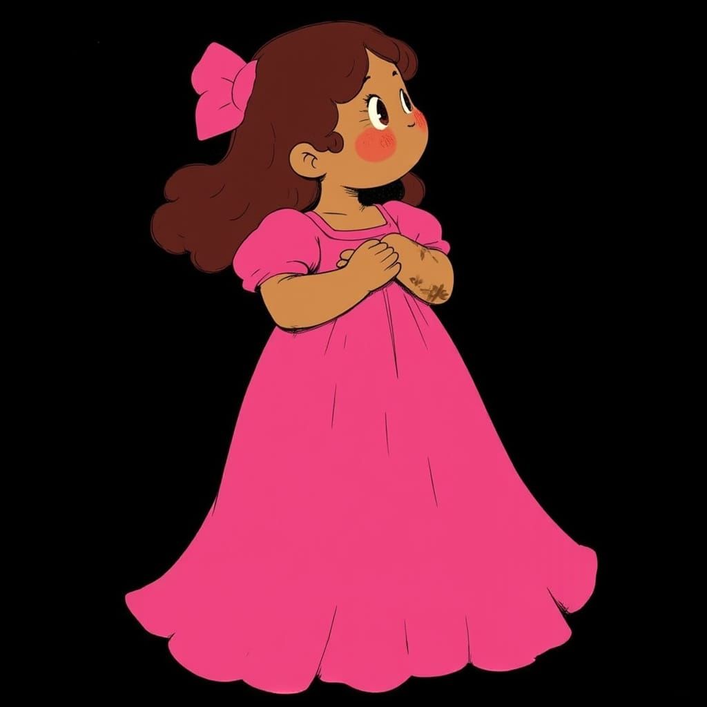 18th Century Girl with Doe Eyes as Classic Portrait