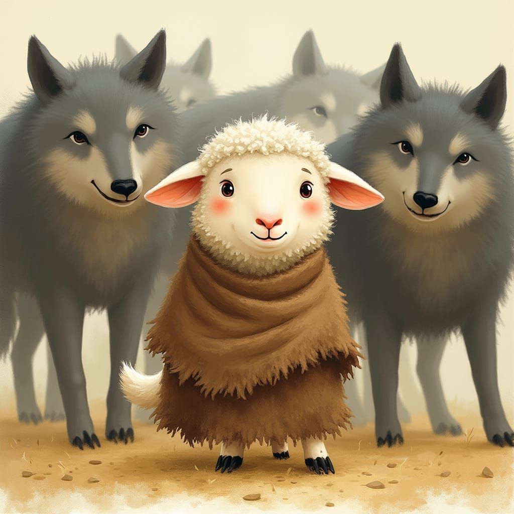 Sheep in Wolf's Clothing: Whimsical Storybook Illustration