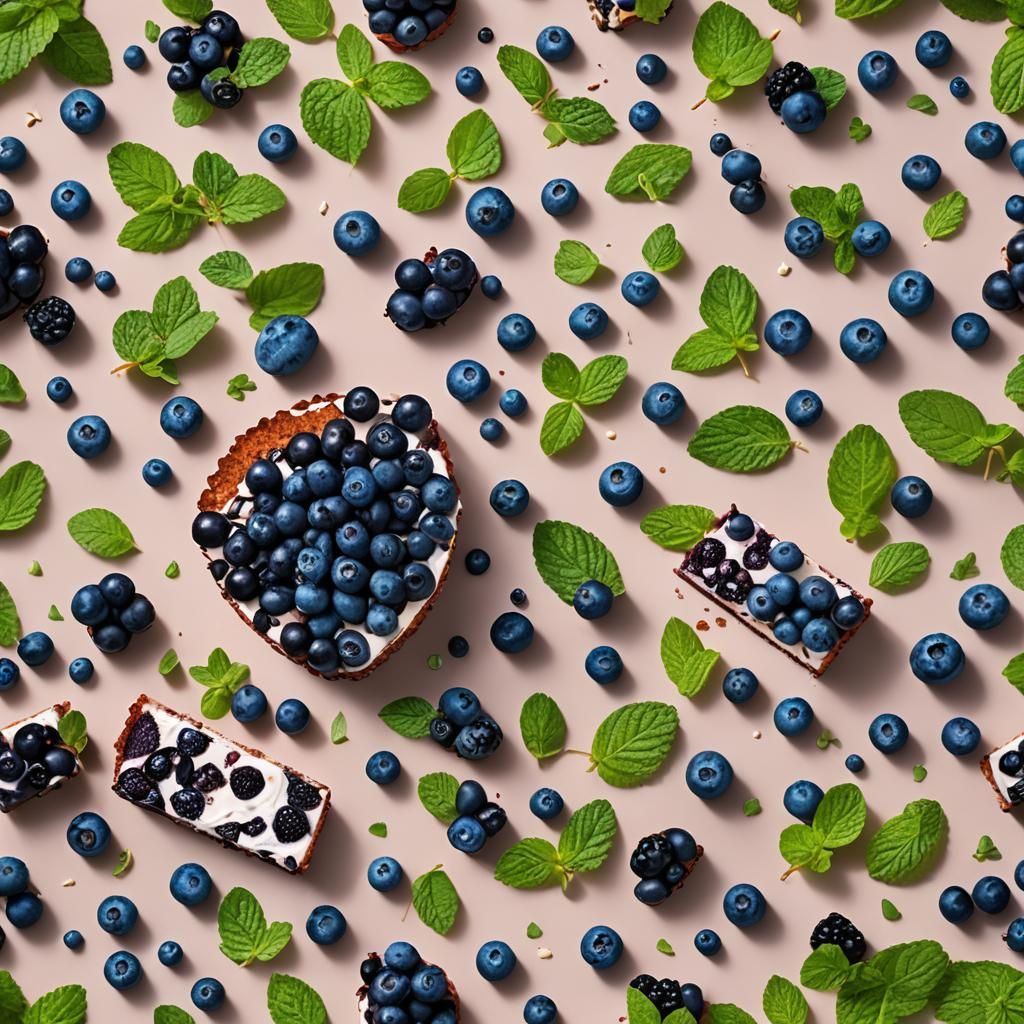 Delicious Blueberry Cake with Chocolate Cream