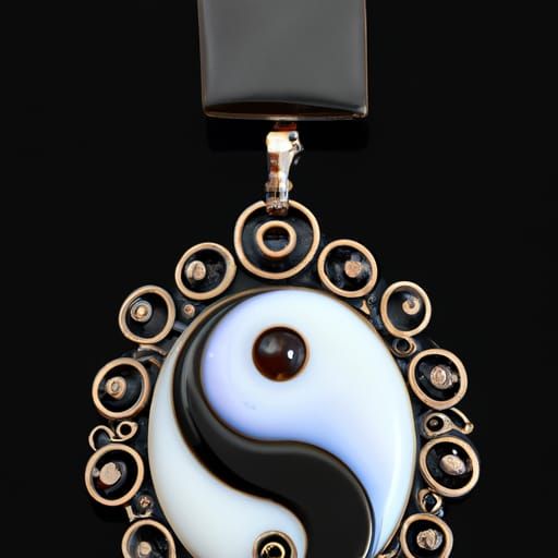Obsidian and Opal Yin Yang Pendant