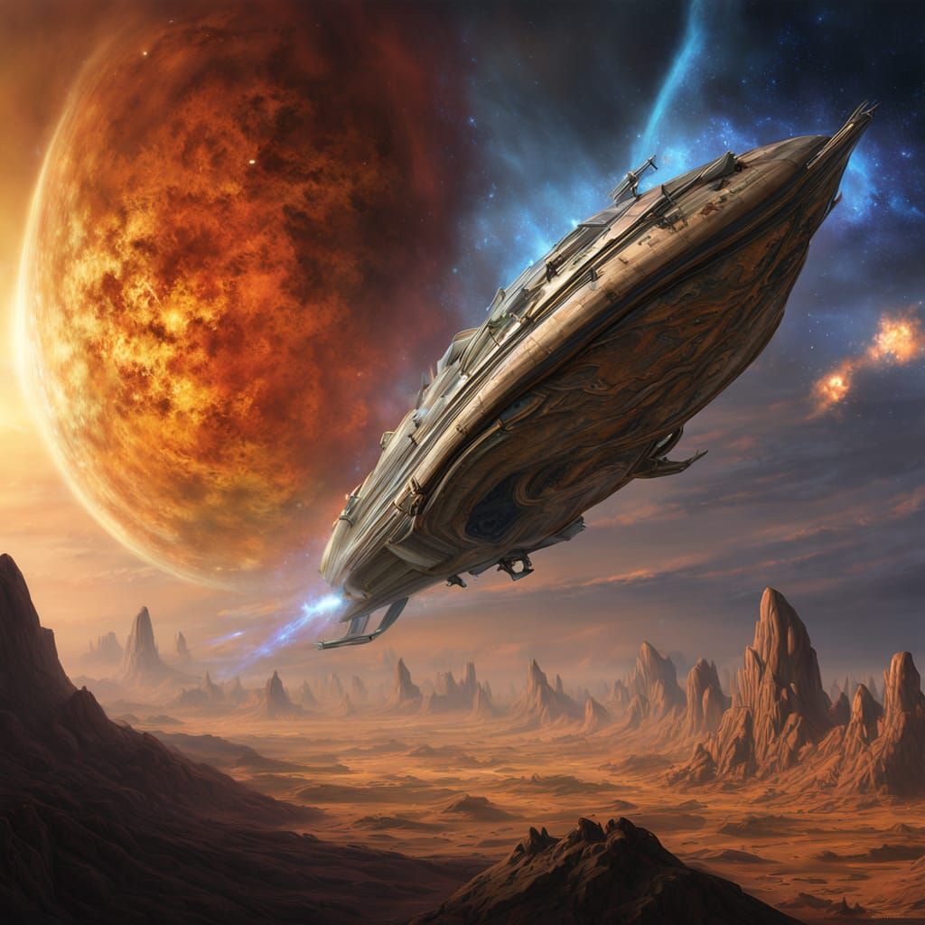 Ancient Starship Drifts Through Dying Sun Nebula