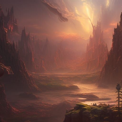 Detailed Manga Painting in Deep Color