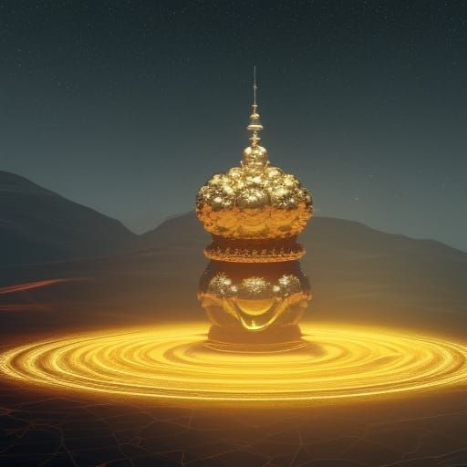 Radiant Crown Jewel: Ethereal Fantasy Art