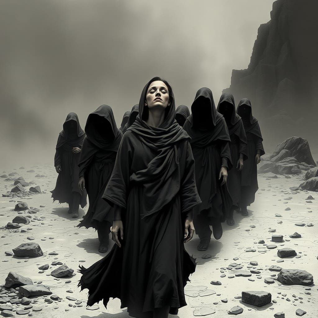 Monochromatic Procession Through a Desolate Landscape