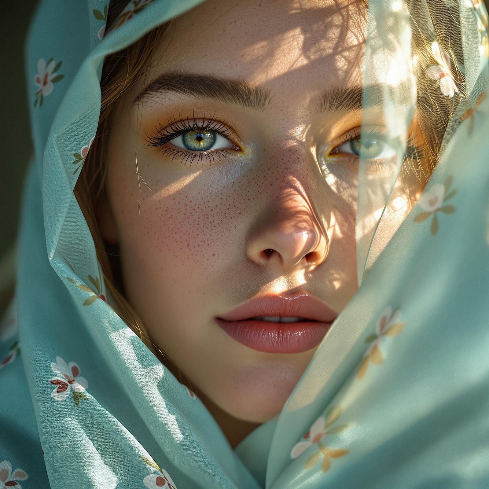 Ethereal Woman Lost in Thought in Soft Light