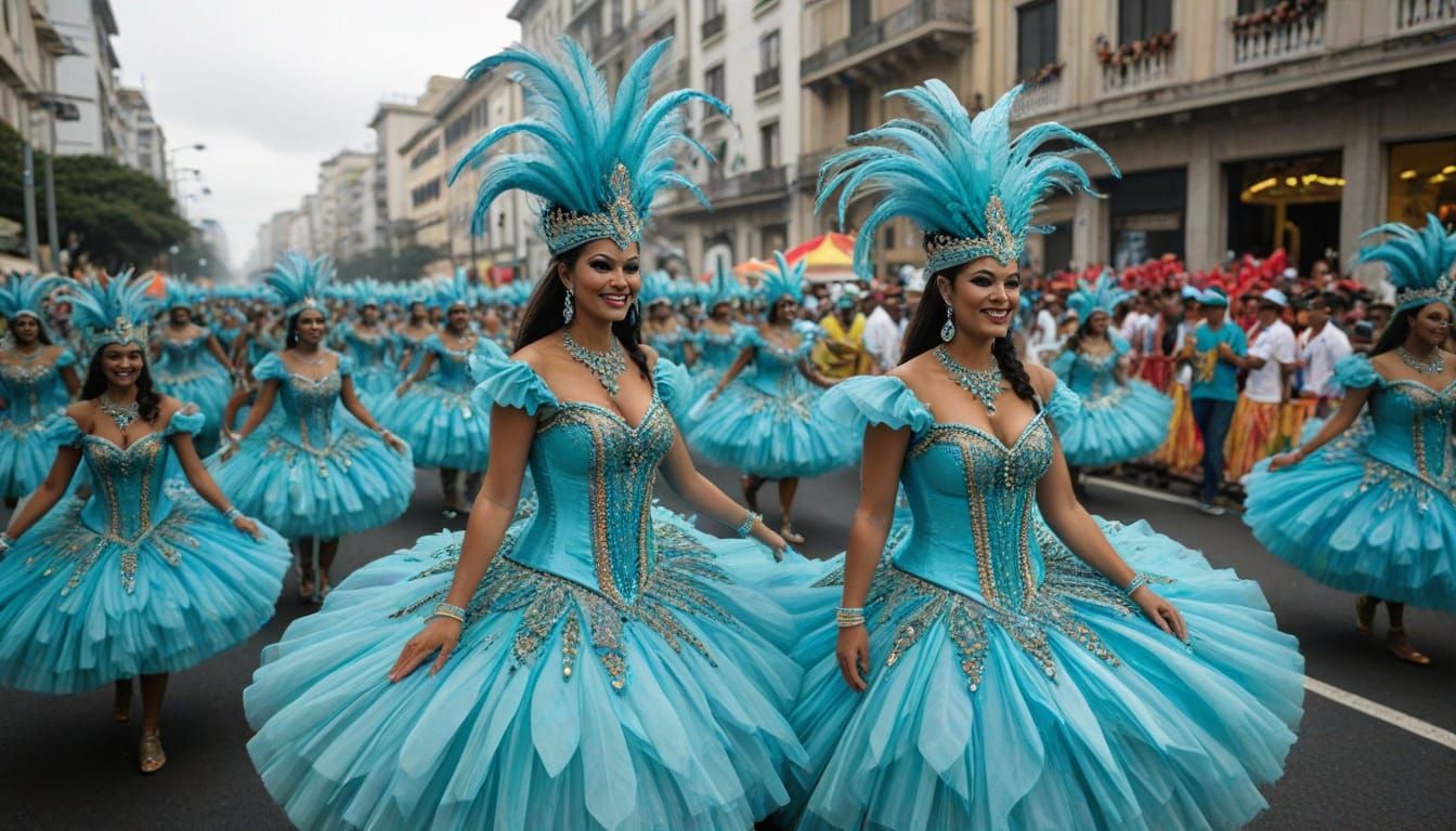 Vibrant Carnival Parade in Rio Style