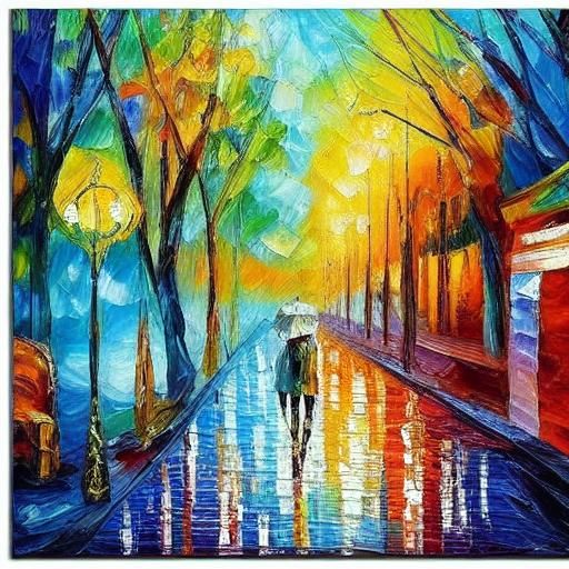 Colorful Neo-Impressionist Painting of Beautiful Places