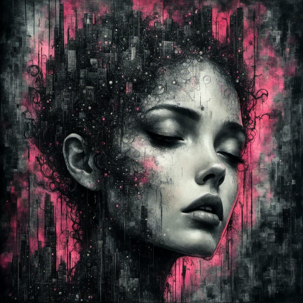 Amethyst Woman in Mosaic Style