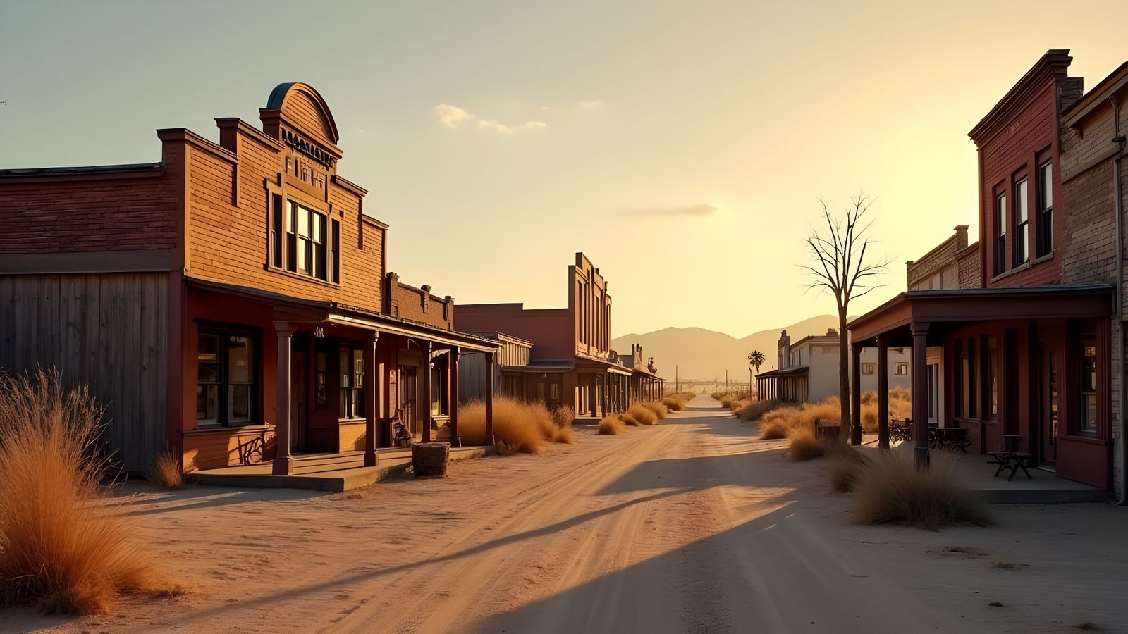 Desert Ghost Town at Golden Hour