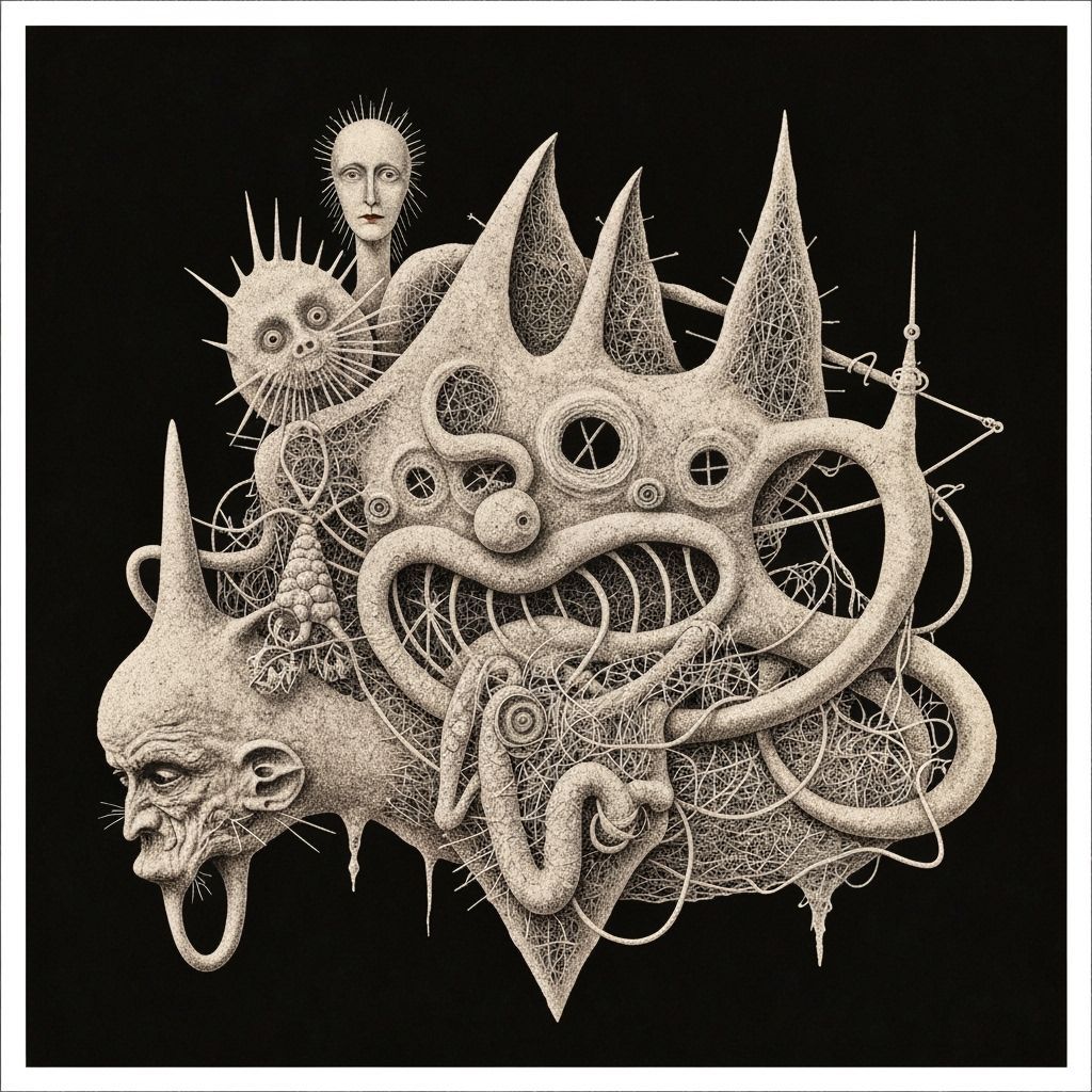 Surreal Vintage Photo of Enigmatic Psychogenetics Madness