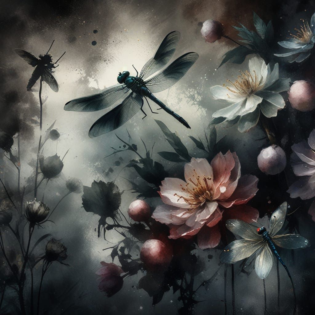 Delicate Dragonfly in Mid-Air