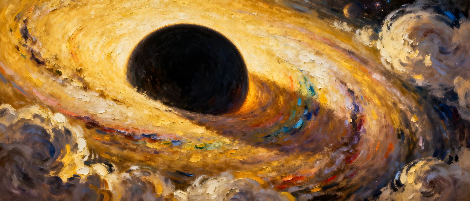 Supermassive Black Hole: Panoramic Neo-Impressionist View