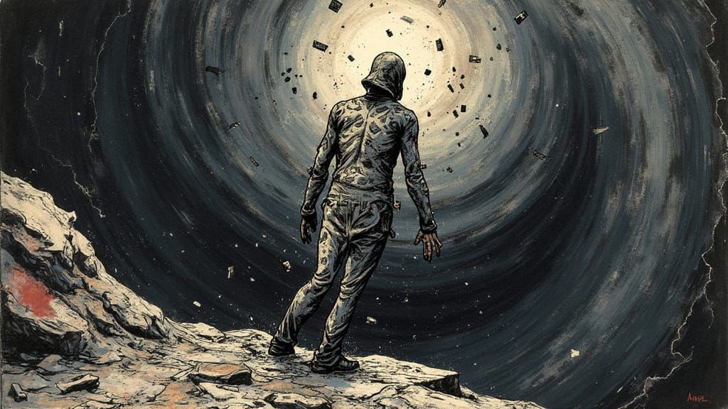 Surreal Comic Book Nightmare Unfolds in Dark, Fragmented Lan...