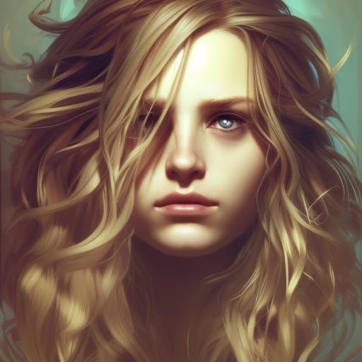 Cheerleader Portrait in Hyperdetailed Art Nouveau Style