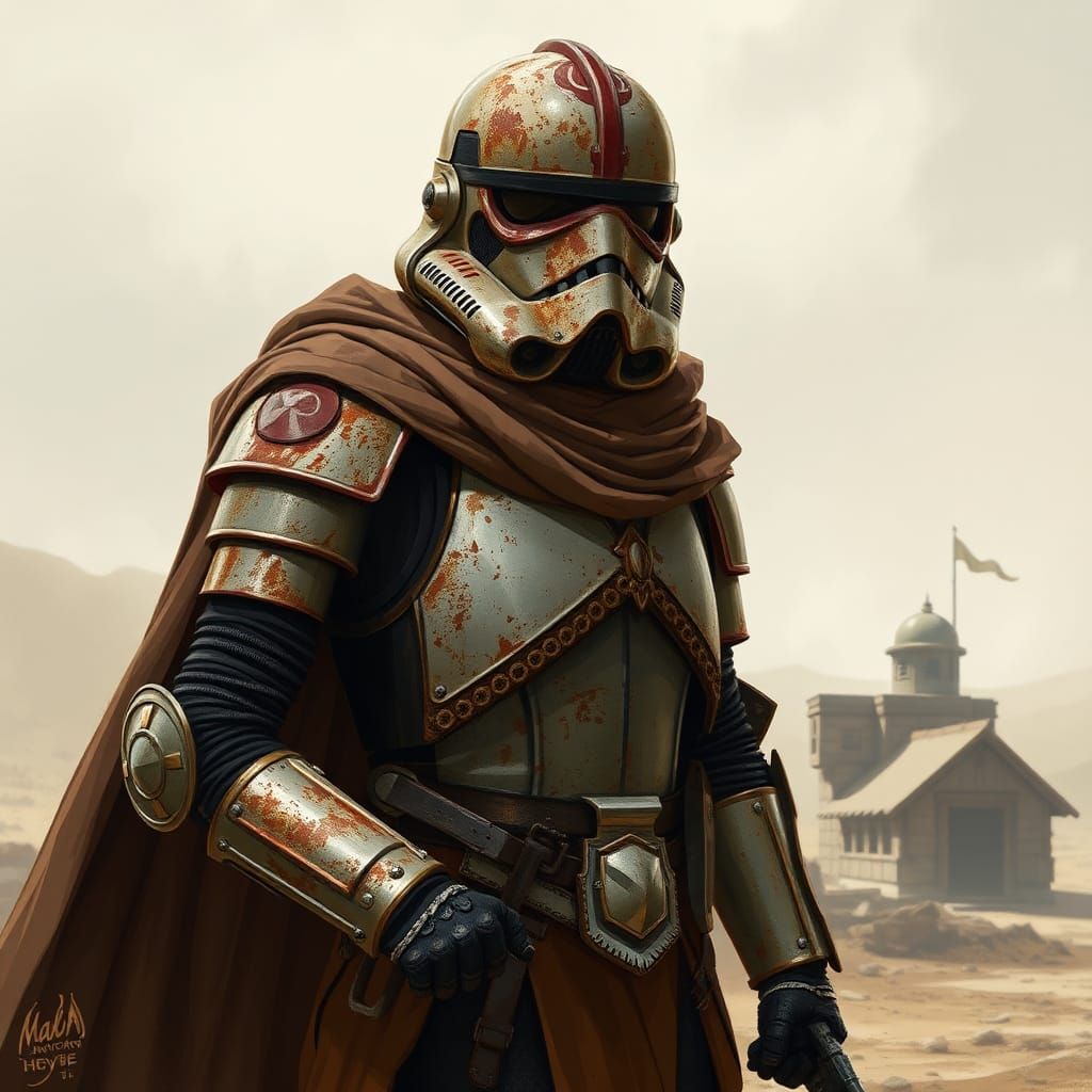 Medieval Stormtrooper Knight at Deserted Outpost