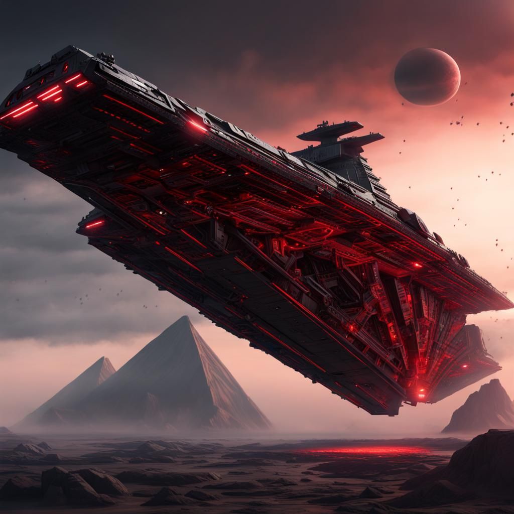 Sleek Black and Red Super Star Destroyer