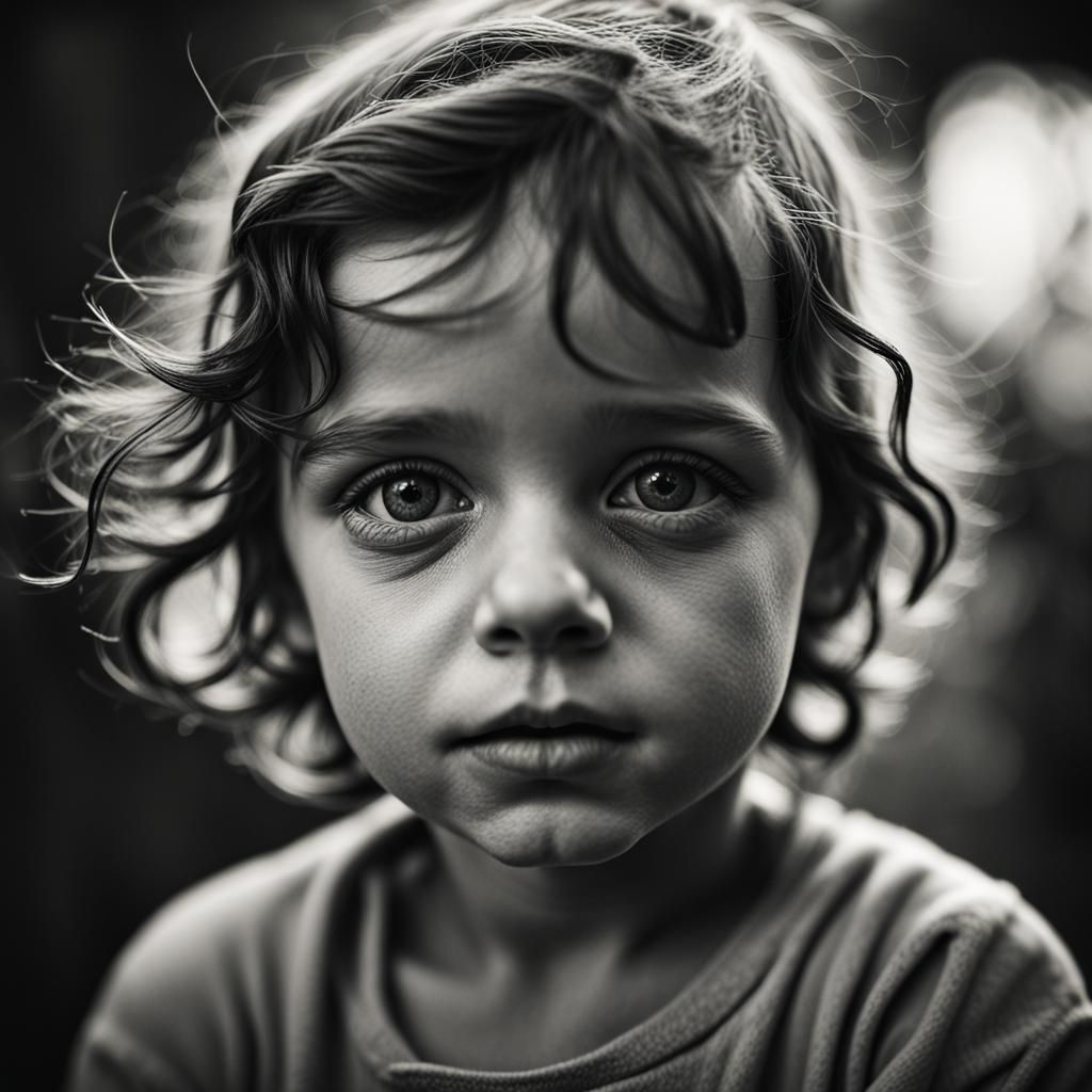 Happy Children Portrait in Lee Jeffries Style