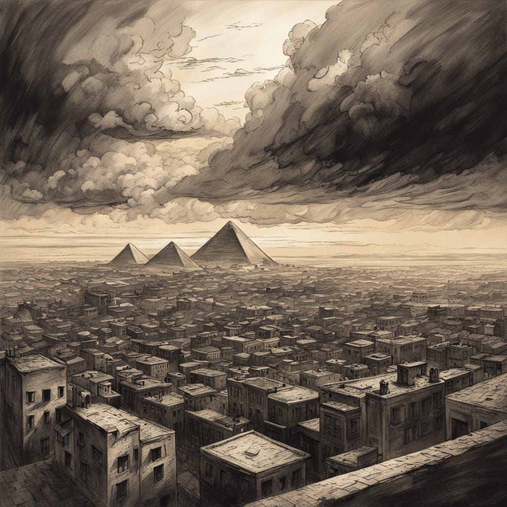 Egyptian Cityscape at Golden Hour