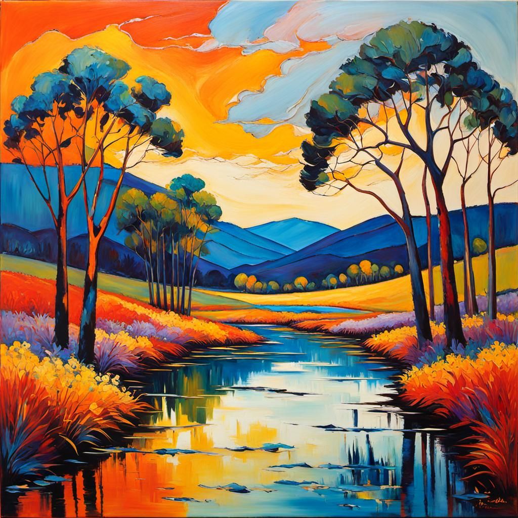 Vibrant Southern Landscape in Fauvism Style