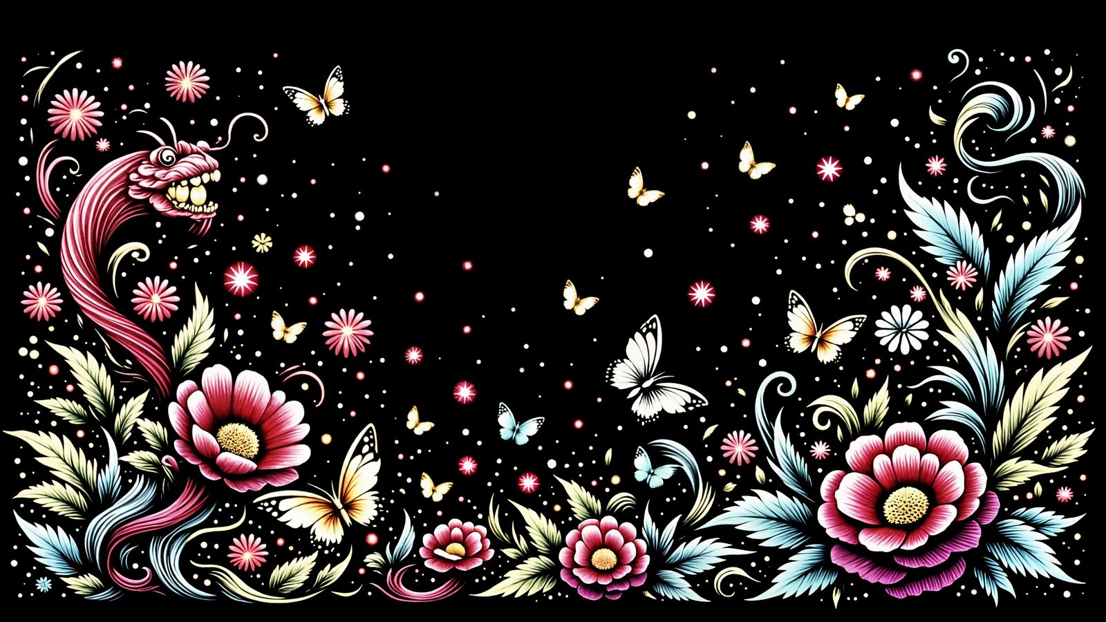 Illuminated Manuscript Decorations with Lovecraftian Figures