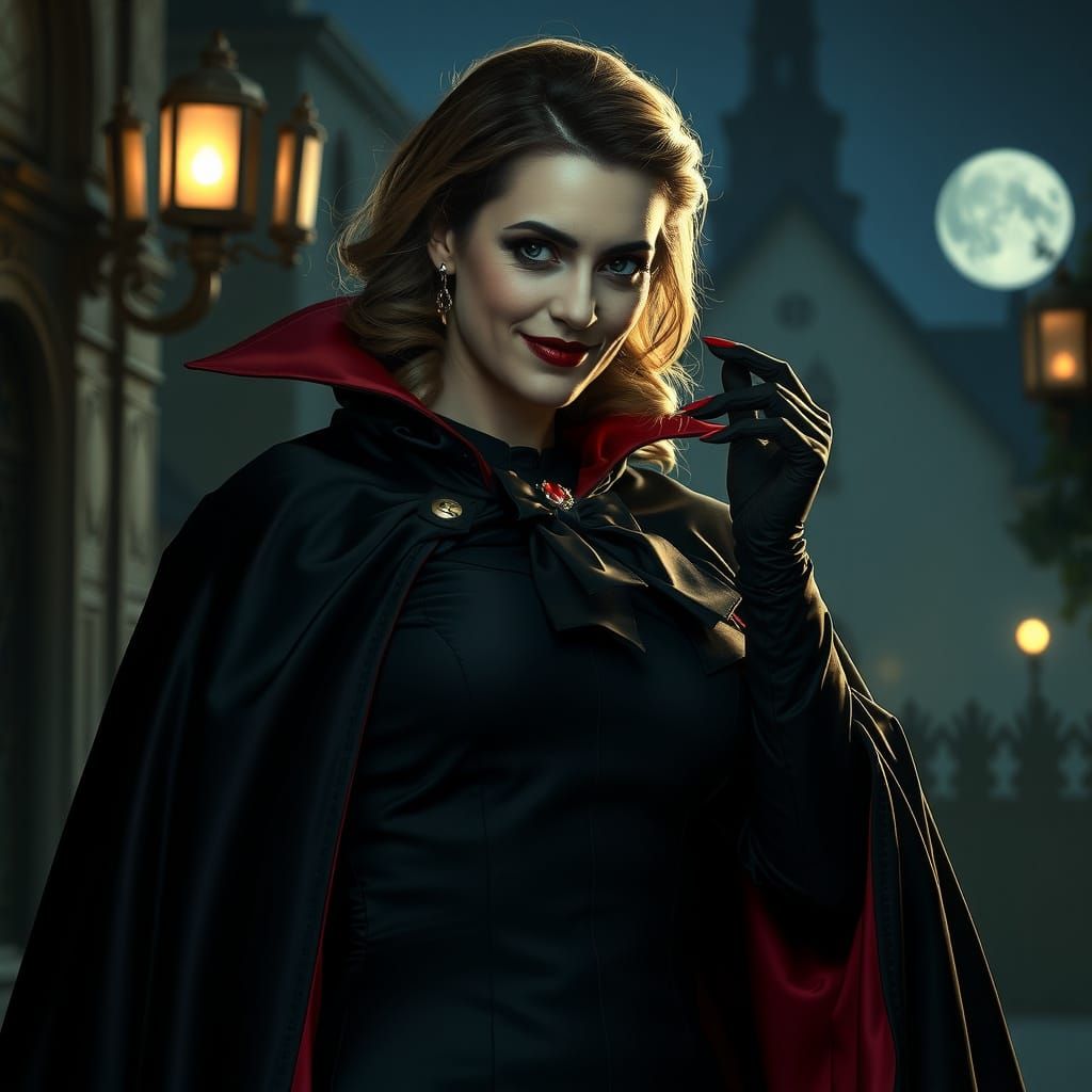 Transylvanian Vampire Countess in Dark Elegance