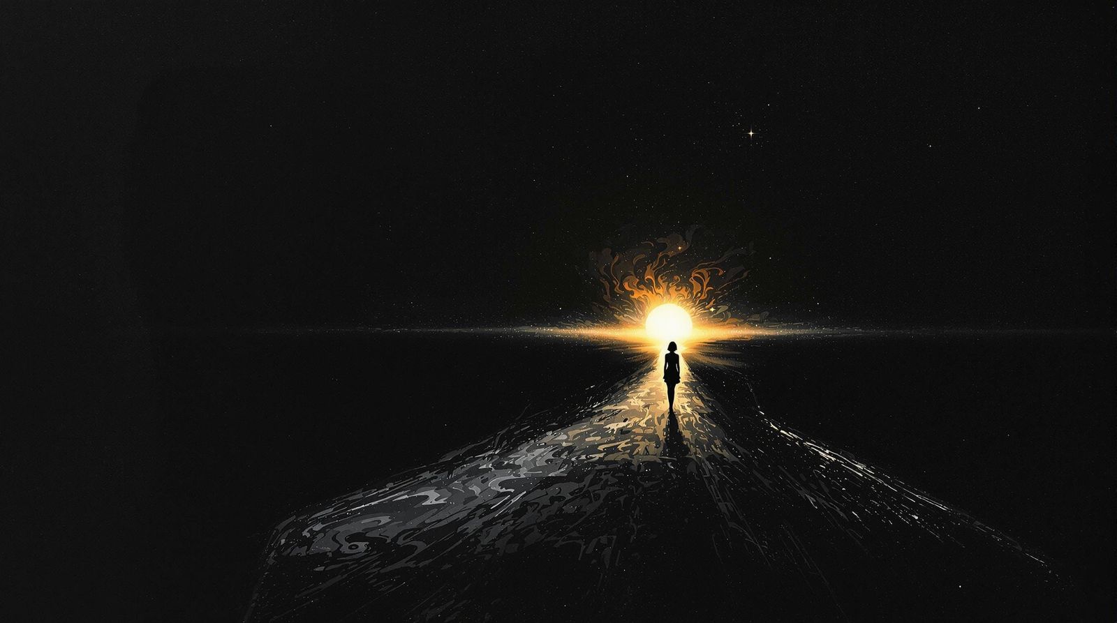 Surrealist Dreamscapes: Man's Silhouette Framing a Melanchol...