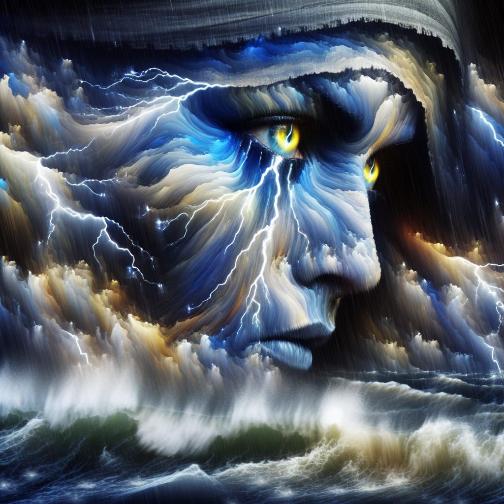 Storm Personified as Middle-Eastern Woman in Magical Realism